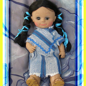 VINTAGE Madame Magnon Mexican Doll 13" Vinyl Girl